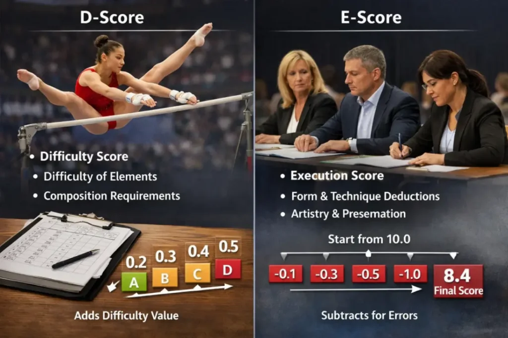 Что такое D-score и E-score в гимнастике: система оценивания